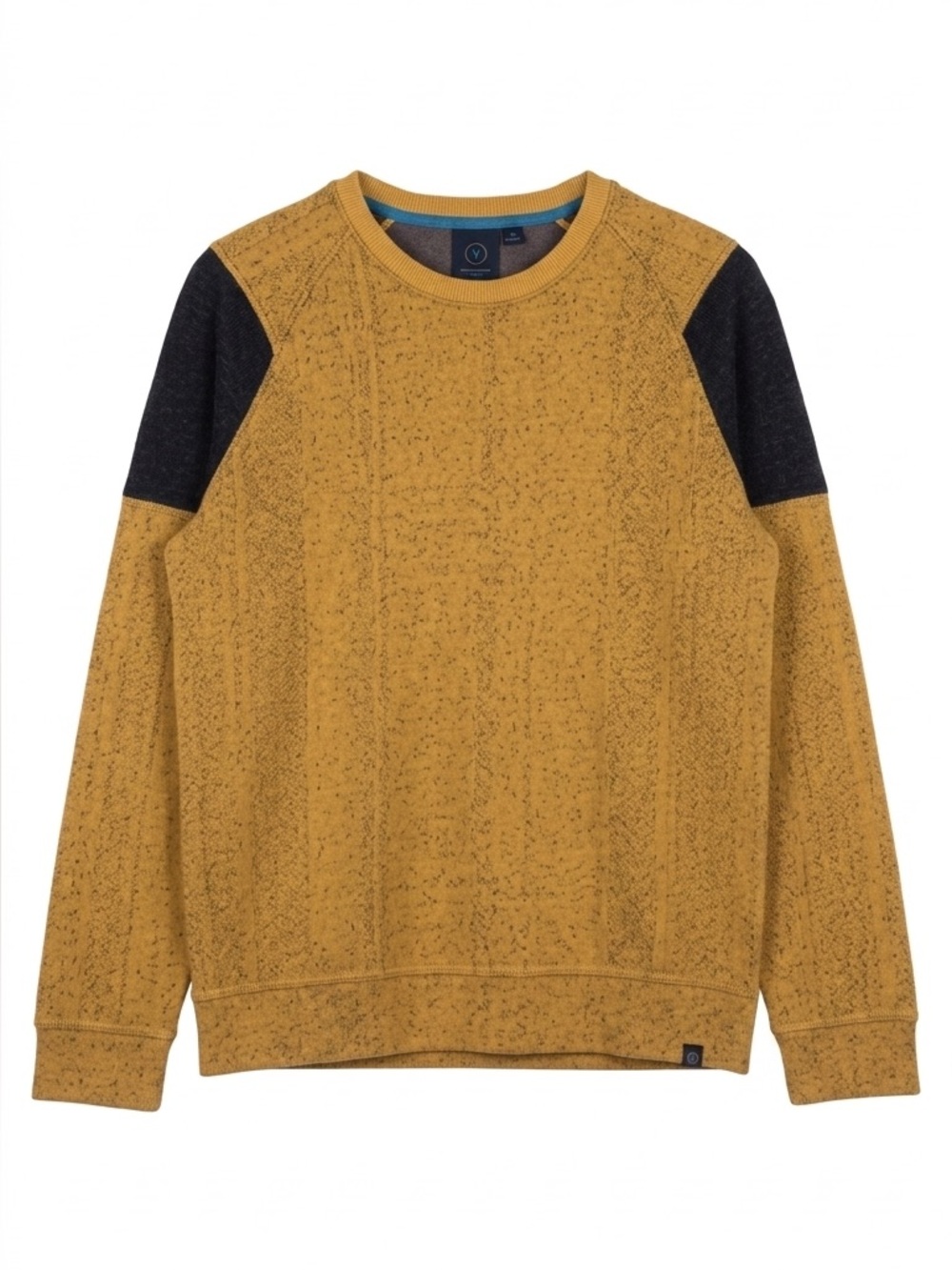 Burnside Black & Yellow Raglan Knit Crewneck Sweater Men’s Medium